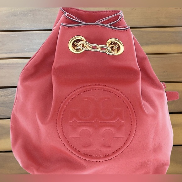 Tory Burch Handbags - Tory Burch Red Leather Backpack with Gold Chain